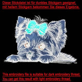 Stickdatei Applikation Yorkshire Terrier "Elsa" - realistisch - FÜR HELLE & DUNKLE STOFFE