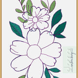 Stickdatei Doodle Applikation - Blume Amalia -  6 Größen 5 Dateiformate - Inkl. Anleitung