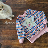 Stickdatei Doodle Applikation - Katze Bounty mit Wollknäuel (Für Mylar geeignet)  - 5 Größen 5 Dateiformate - Inkl. Anleitung