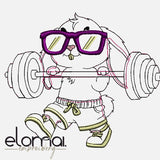 Stickdatei Doodle Applikation - Mukki Hase - 6 Größen 5 Dateiformate - Inkl. Anleitung