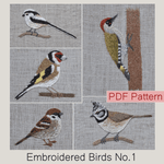 Hand embroidery pattern/ Handstickerei: EMBROIDERED BIRDS NO. 1 - Sewando