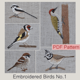 Hand embroidery pattern/ Handstickerei: EMBROIDERED BIRDS NO. 1 - Sewando