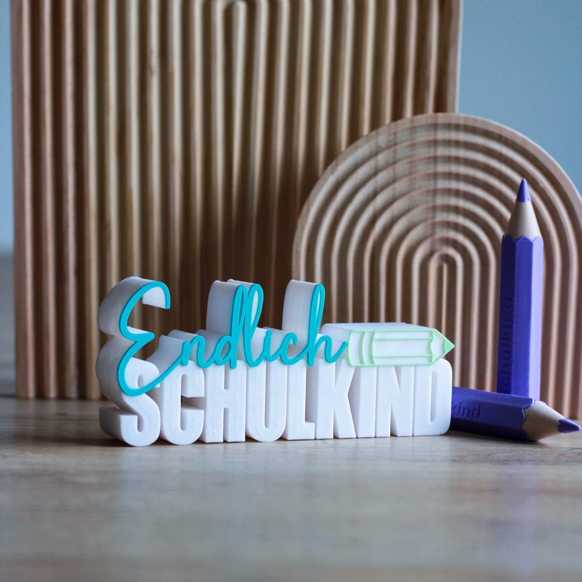 3D Druck Datei Schriftzug Endlich Schulanfang - Sewando