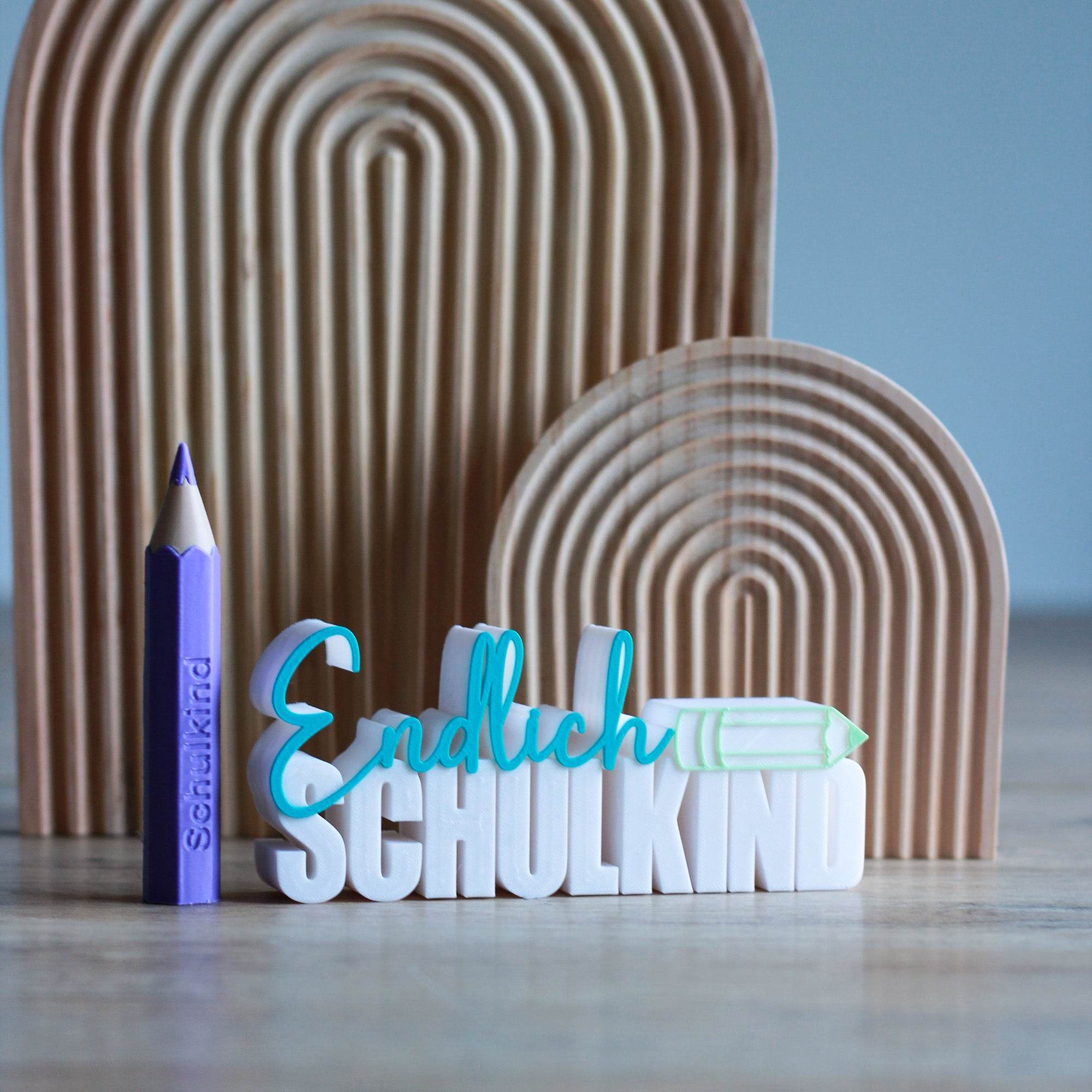 3D Druck Datei Schriftzug Endlich Schulanfang - Sewando