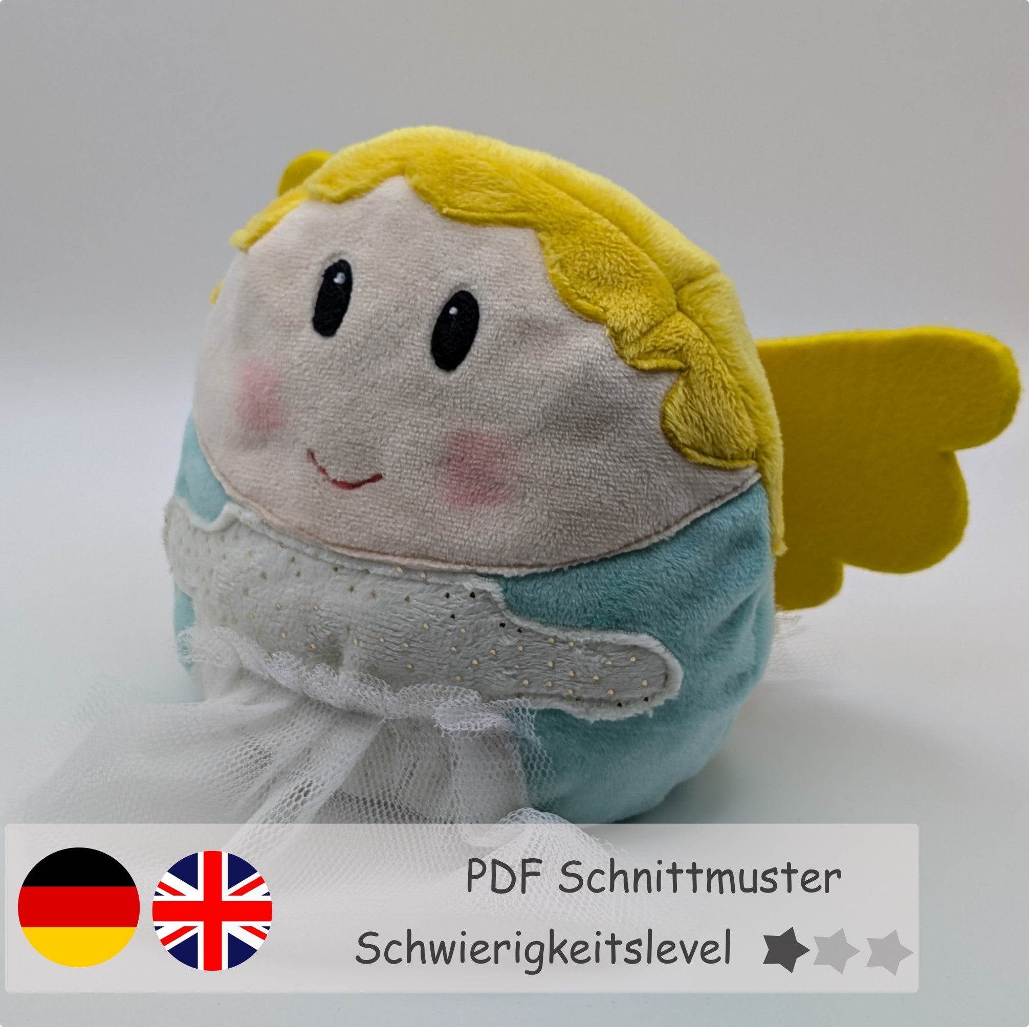 Engel Christkind Wendekuscheltier Krempeltierseite Level 1 - Nähanleitung und Schnittmuster - Sewando