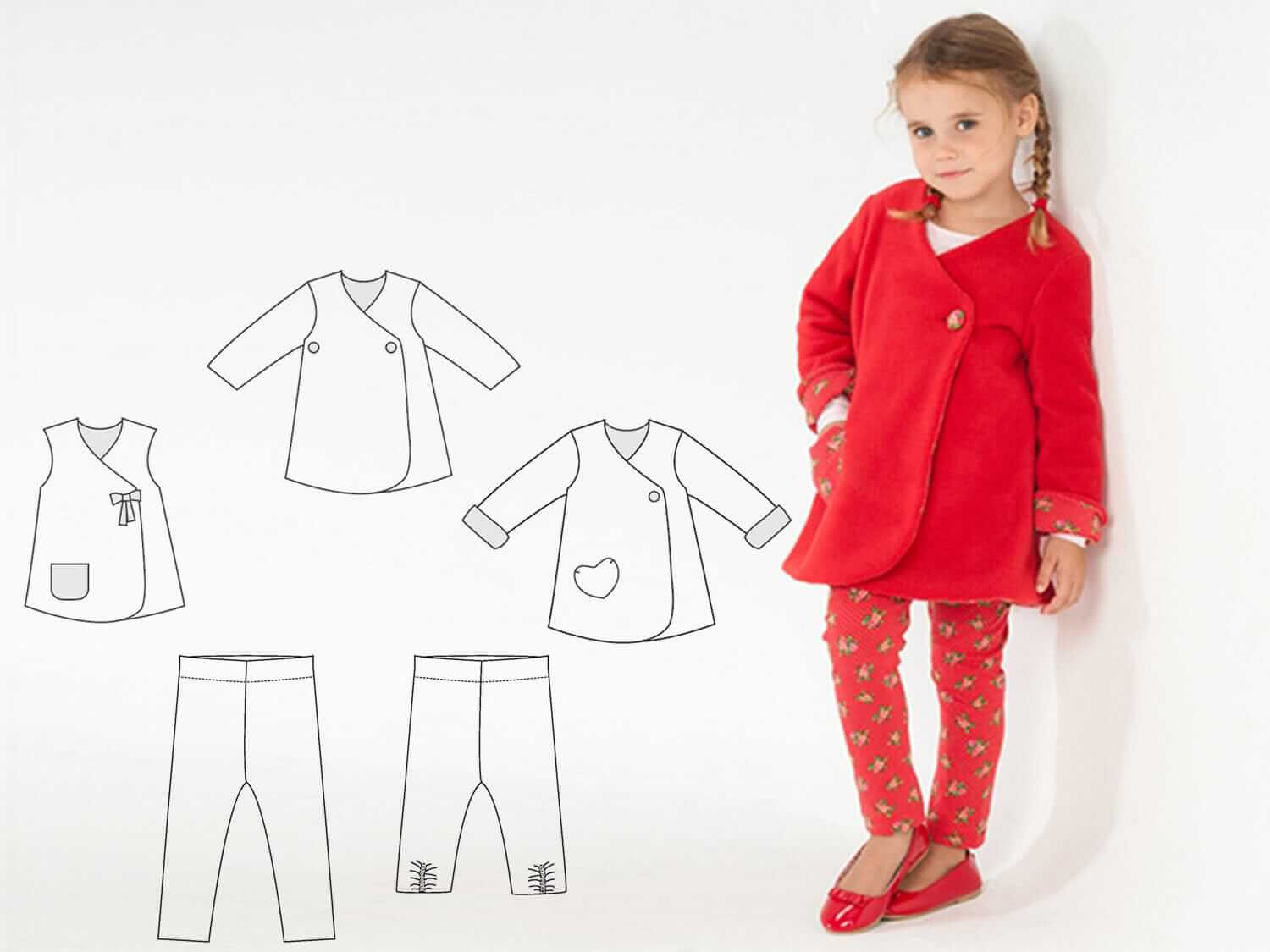ENNA und LENA Baby Leggings und Jacke Schnittmuster pdf Twin Set Schnittmuster PDF Ebook download Patternforkids 