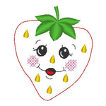 Stickdatei - 6 Erdbeeren mit Gesicht (Doodle-Applikation) - Sewando