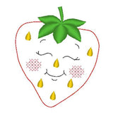 Stickdatei - 6 Erdbeeren mit Gesicht (Doodle-Applikation) - Sewando