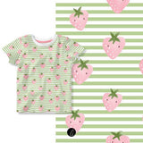 Stoffdesign – Erdbeeren auf Ringel - Sewando