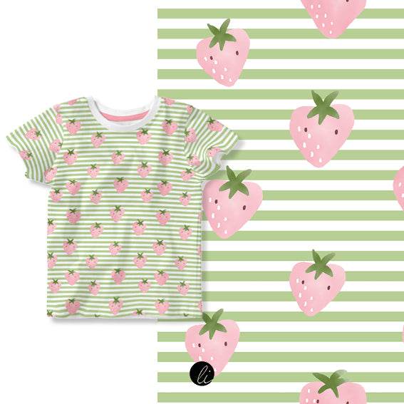 Stoffdesign – Erdbeeren auf Ringel - Sewando