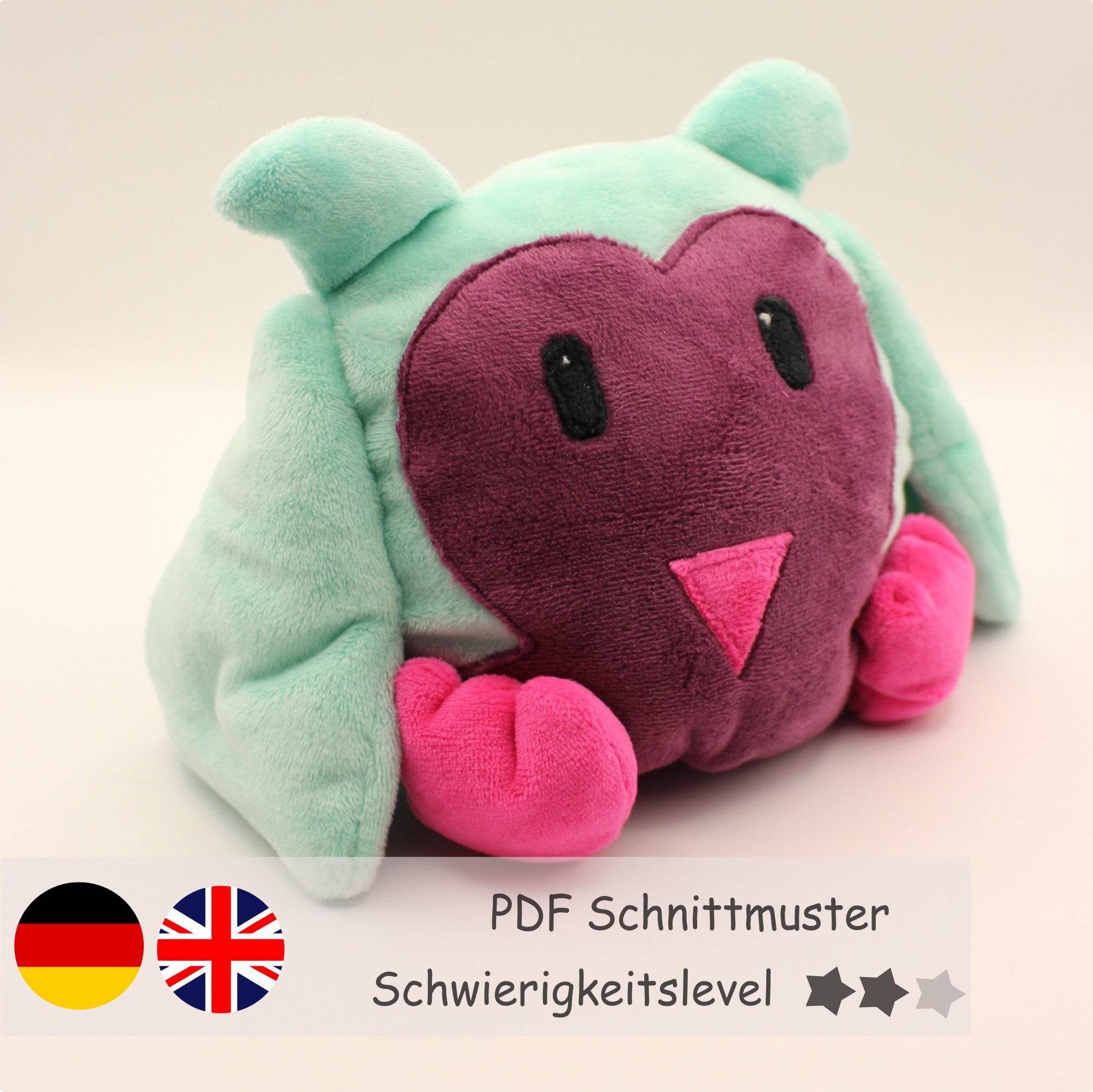Wendekuscheltier Krempeltierseite Eule Level 2 - Nähanleitung und Schnittmuster - Sewando