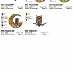 Stickdatei Magic Owl - magische Eule mit Mond im Mandalastyle - Sewando