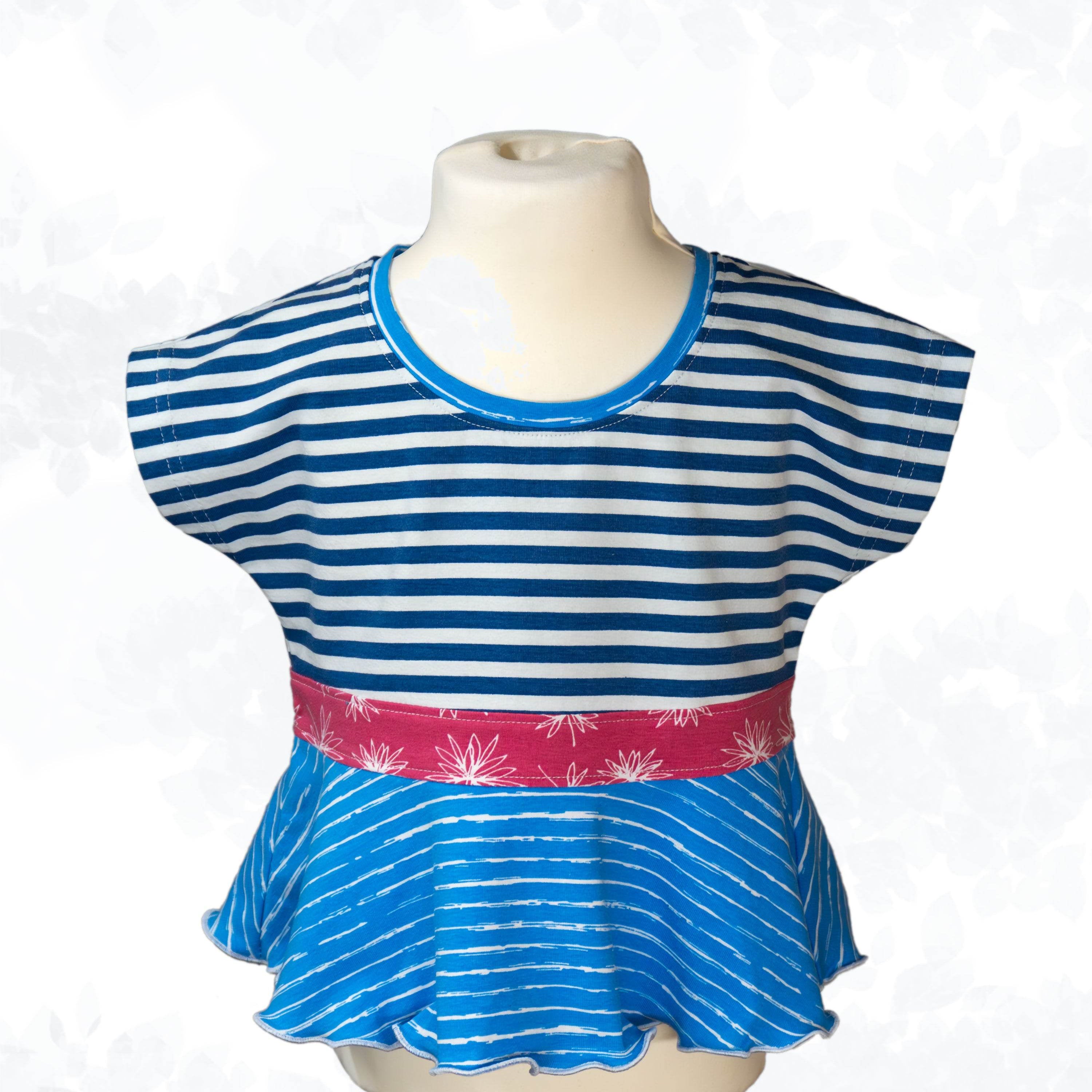 Schnittmuster Evina Kids – Shirt & Sommerkleid mit angeschnittenen Ärmeln Gr. 86-158 - Sewando