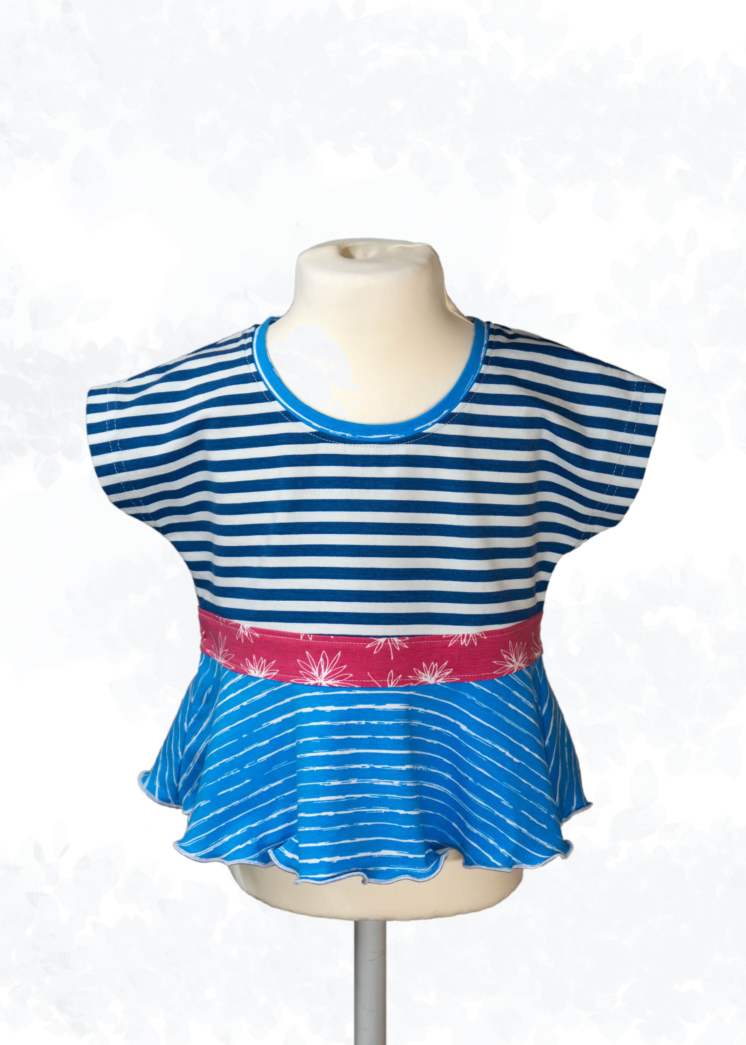 Schnittmuster Evina Kids – Shirt & Sommerkleid mit angeschnittenen Ärmeln Gr. 86-158 - Sewando