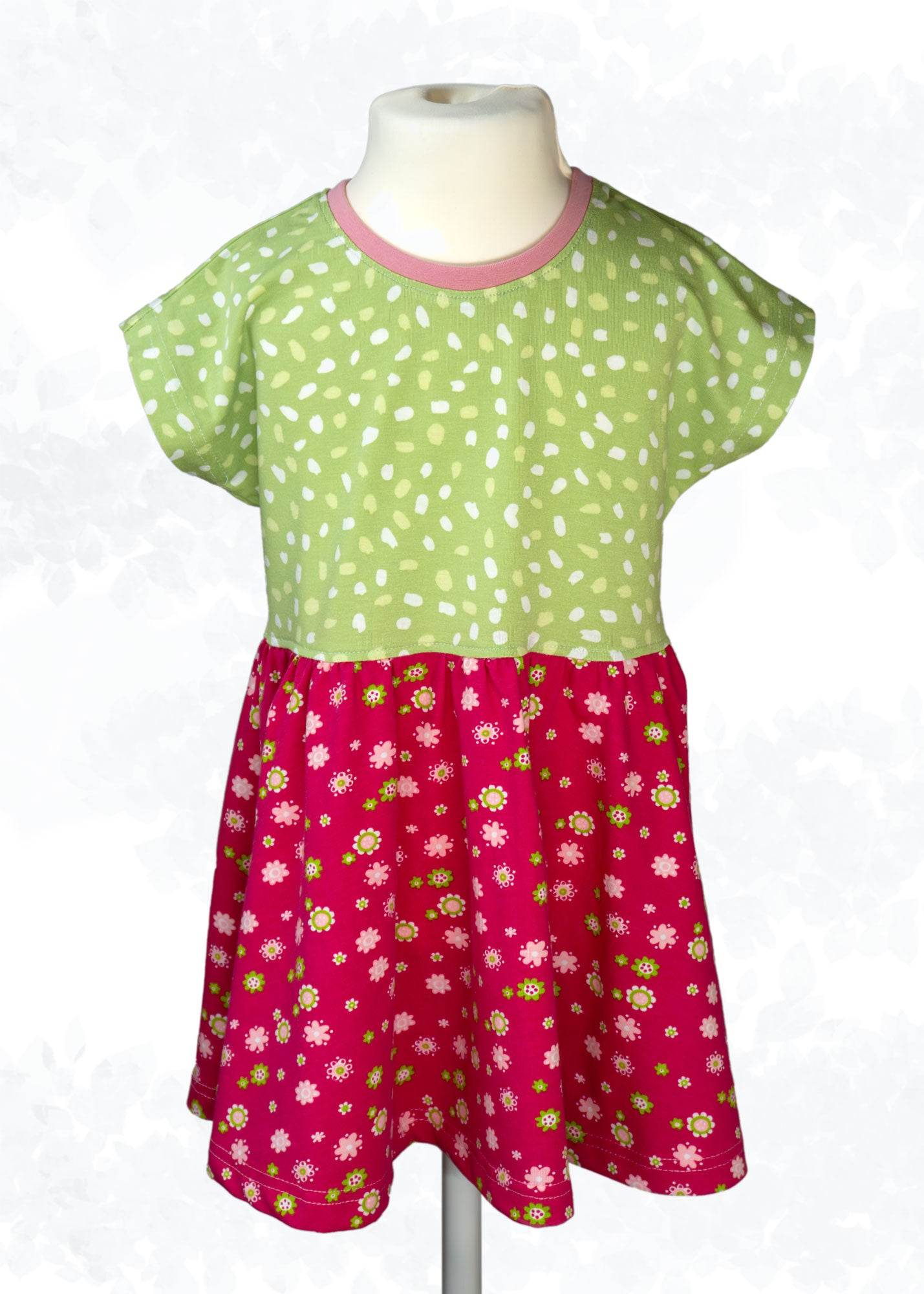 Schnittmuster Evina Kids – Shirt & Sommerkleid mit angeschnittenen Ärmeln Gr. 86-158 - Sewando