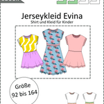 Schnittmuster Evina Kids – Shirt & Sommerkleid mit angeschnittenen Ärmeln Gr. 86-158 - Sewando