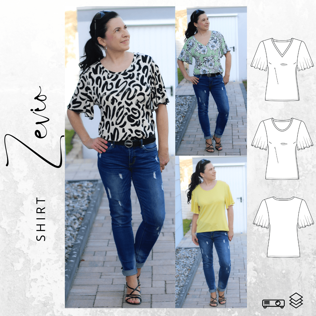 BUNDLE Schnittmuster Shirt ZEVIO Gr. 34-56 + Hose ERICE Gr. 32-56 - Sewando