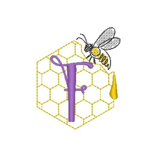 Stickdatei - Bienen-Monogramme A-Z - Sewando