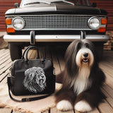 Stickdatei Bearded Collie "Maddox" - realistisch - FÜR DUNKLE STOFFE