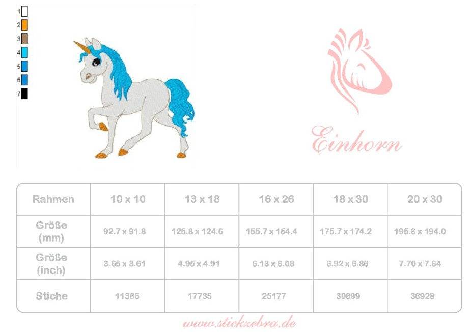 Einhorn Stickdatei, zauberhafter Märchencharme für deine Stickmaschine - Sewando