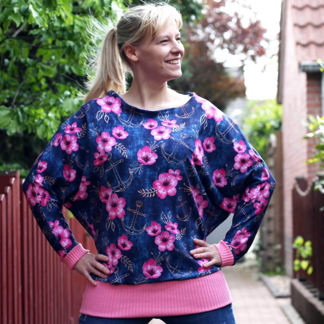 Schnittmuster Frühlingserwachen Damen Fledermausshirt Größe 32-54 - Sewando
