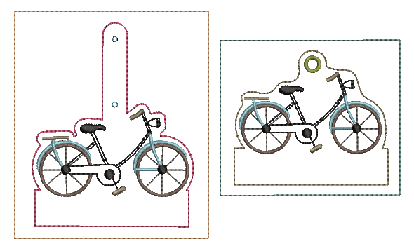 Stickdatei ITH Fahrrad Schlüsselanhänger - Sewando