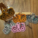 Stickdatei ITH Fahrrad Schlüsselanhänger Blumen - Sewando
