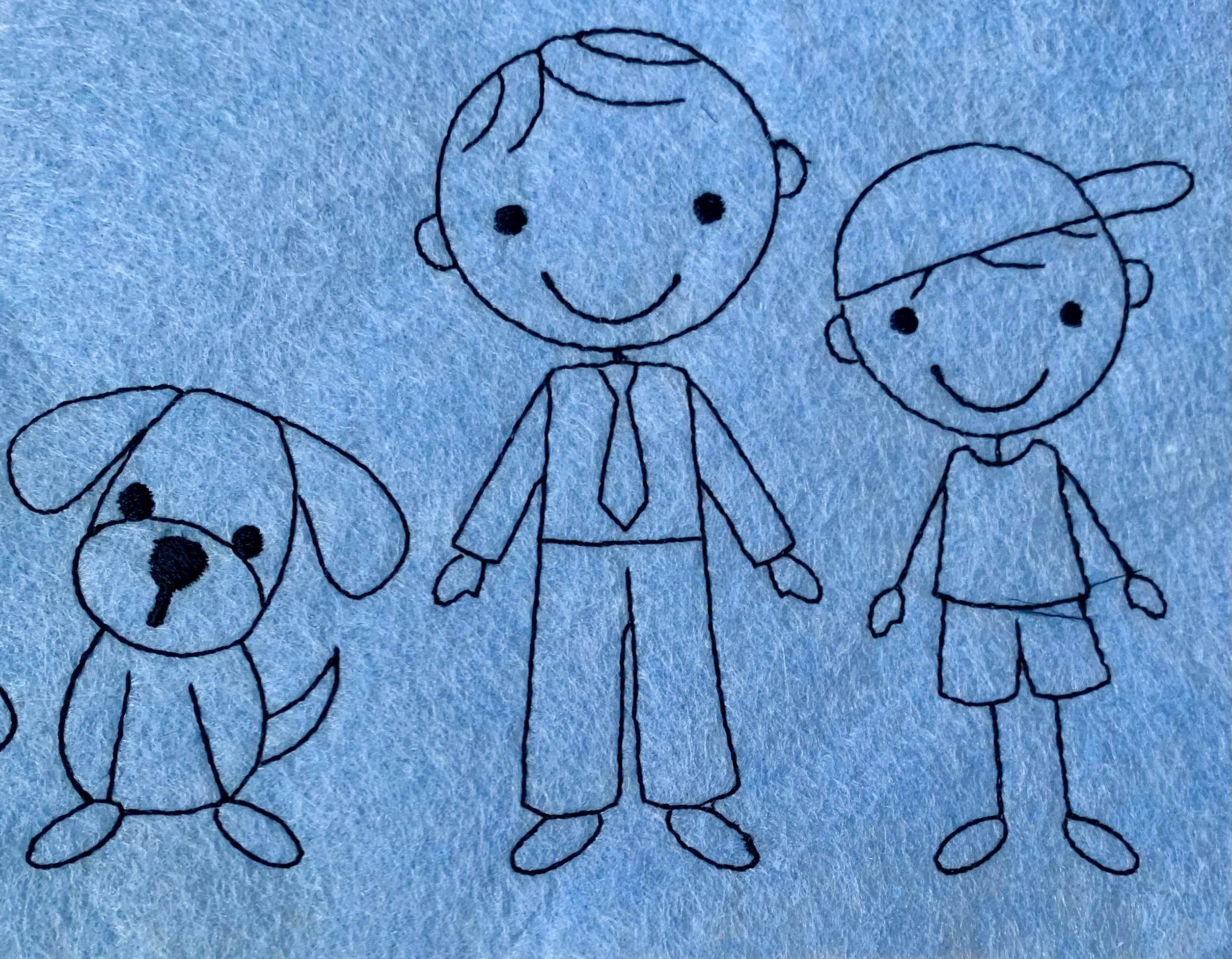Stickdatei Strichmännchen Familie Set 196 - Sewando