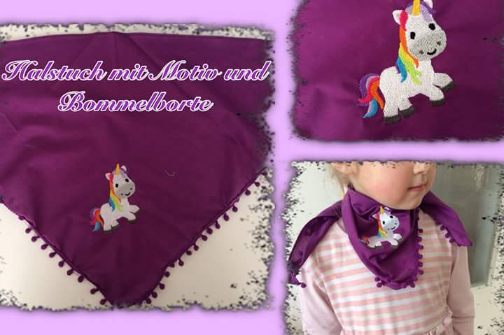 Stickdatei Einhorn Füllstich und Applikation - Sewando