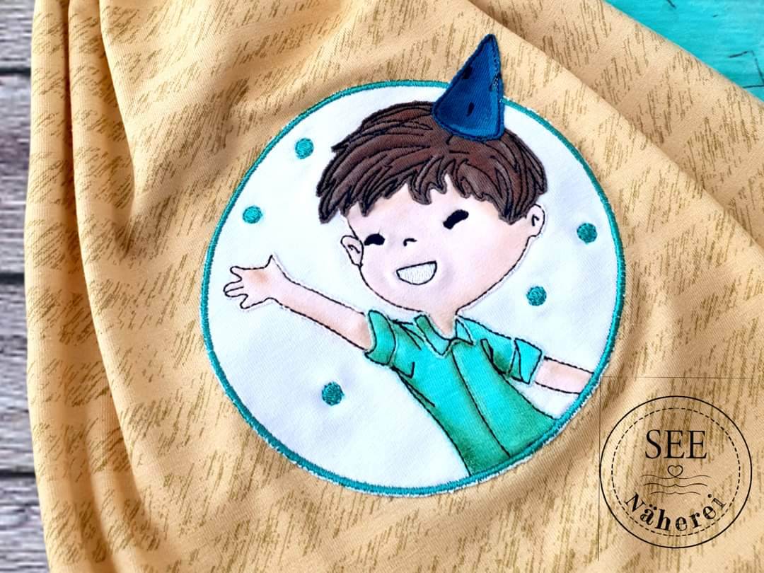 Stickdatei - Partyboy Button - Sewando