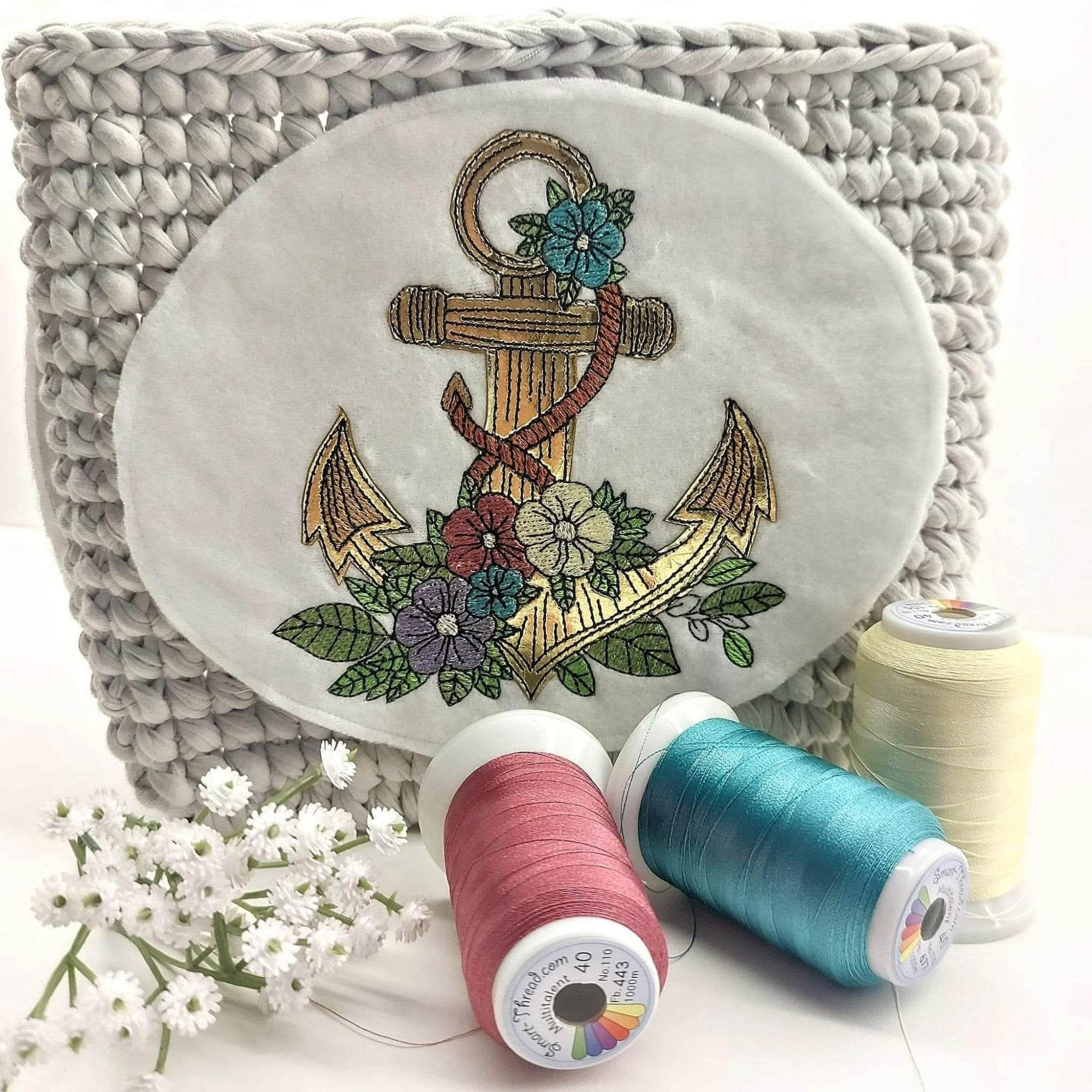Anker Applikation Niceline Vollstich ab 13x18 Blumen Stickdatei - Sewando