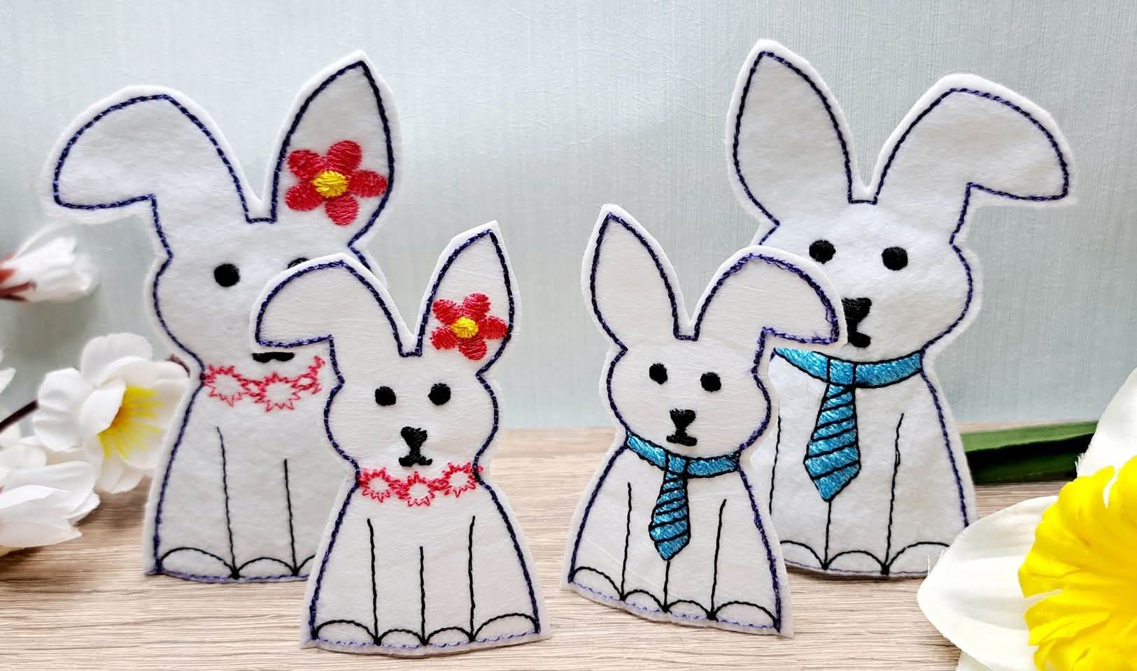 ITH Hasen Set Hase Ostern 3 Größen und 3 Designs Stickdatei - Sewando