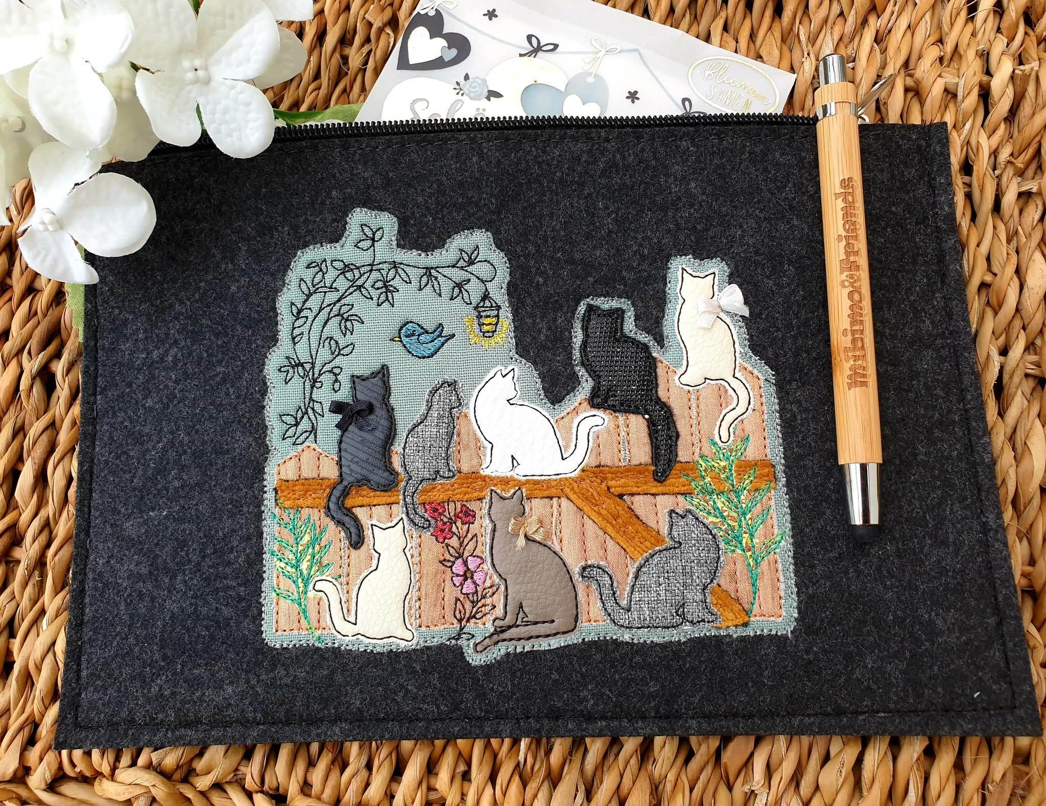 Katzen Stick Applikation ab 13x15 in 5 verschiedenen Größen - Sewando
