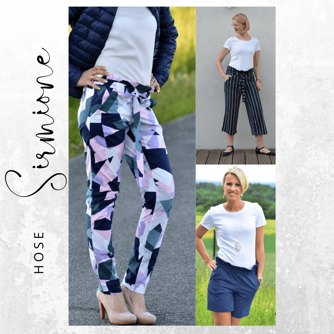 Schnittmuster lange Hose, Culotte,Shorts SIRMIONE Gr. 34-48 : - Sewando