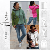 Schnittmuster Hoodie AROSA Gr. XS-XXXL : - Sewando