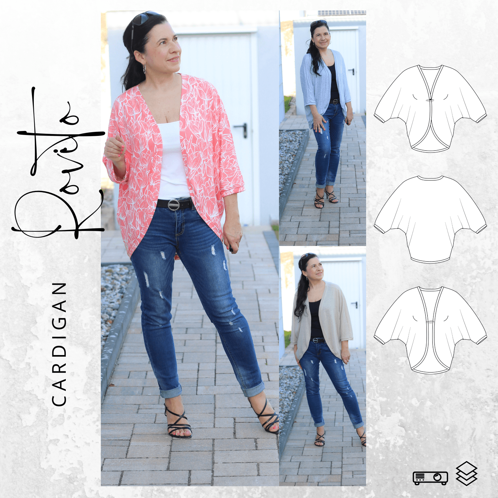 Schnittmuster Cardigan ROVITO Gr. 34-54 - Sewando