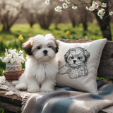 Stickdatei Shih Tzu Welpe "Lesley" - realistisch - FÜR HELLE STOFFE