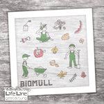 Plotterdatei Müllmännchen BIOMÜLL svg + dxf - Sewando