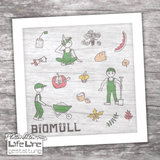 Plotterdatei Müllmännchen BIOMÜLL svg + dxf - Sewando