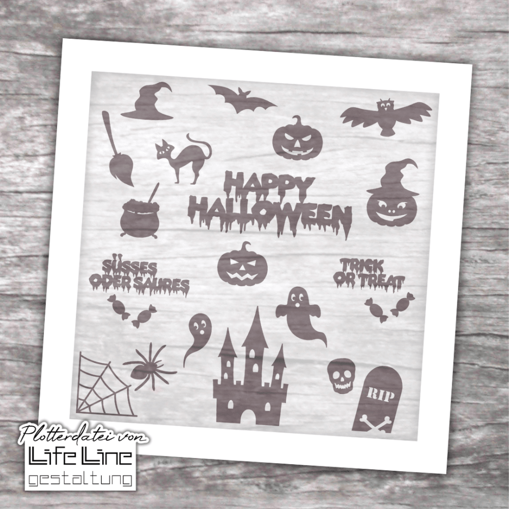 Plotterdatei HALLOWEEN svg + dxf - Sewando