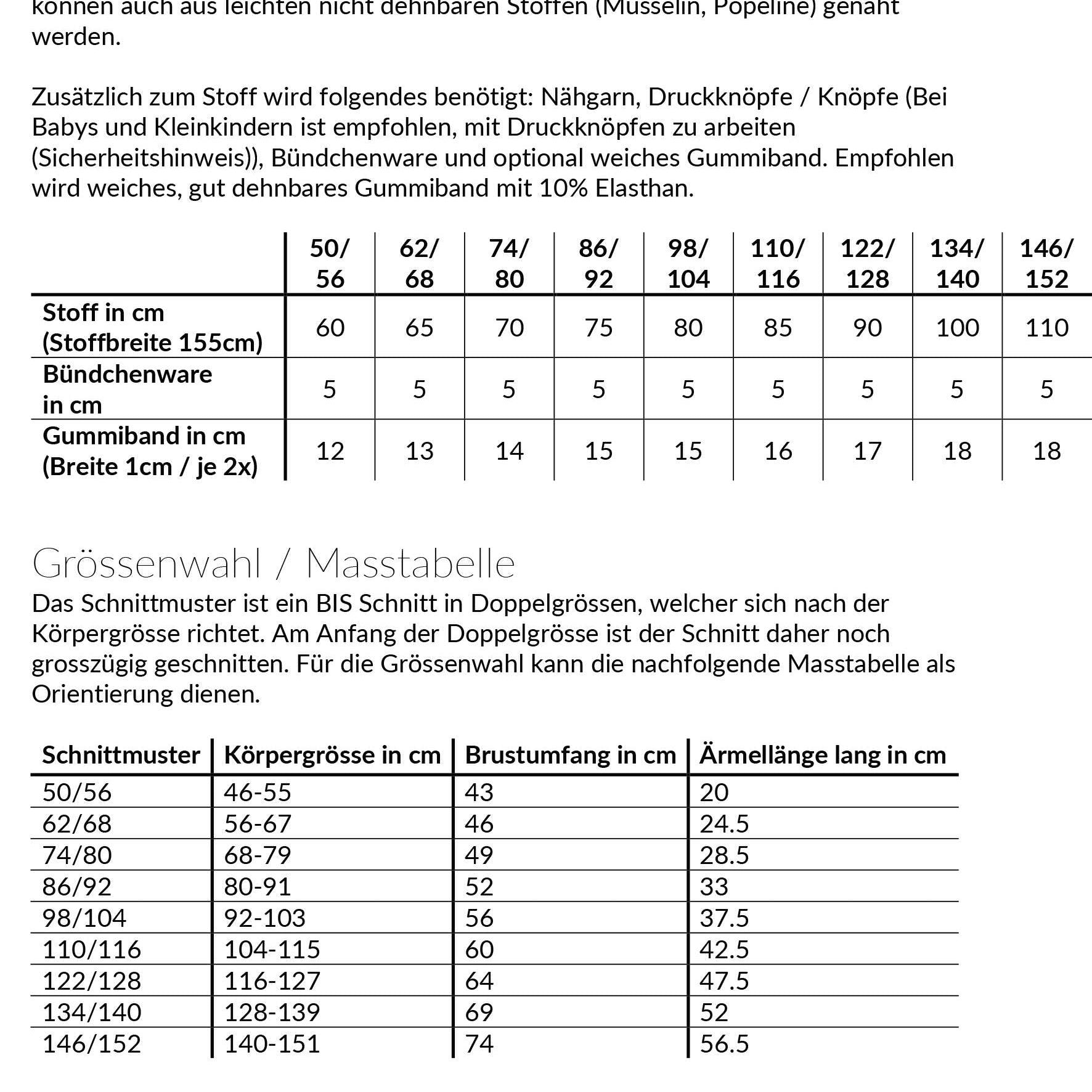 Bluse Félice, Schnittmuster Grösse 50-152 - Sewando