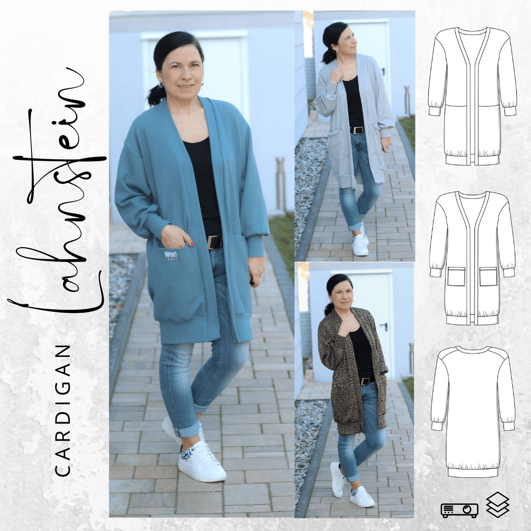 Schnittmuster Cardigan LAHNSTEIN Gr. 32-56 - Sewando