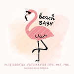 Plotterdatei Flamingo beach Baby - Sewando