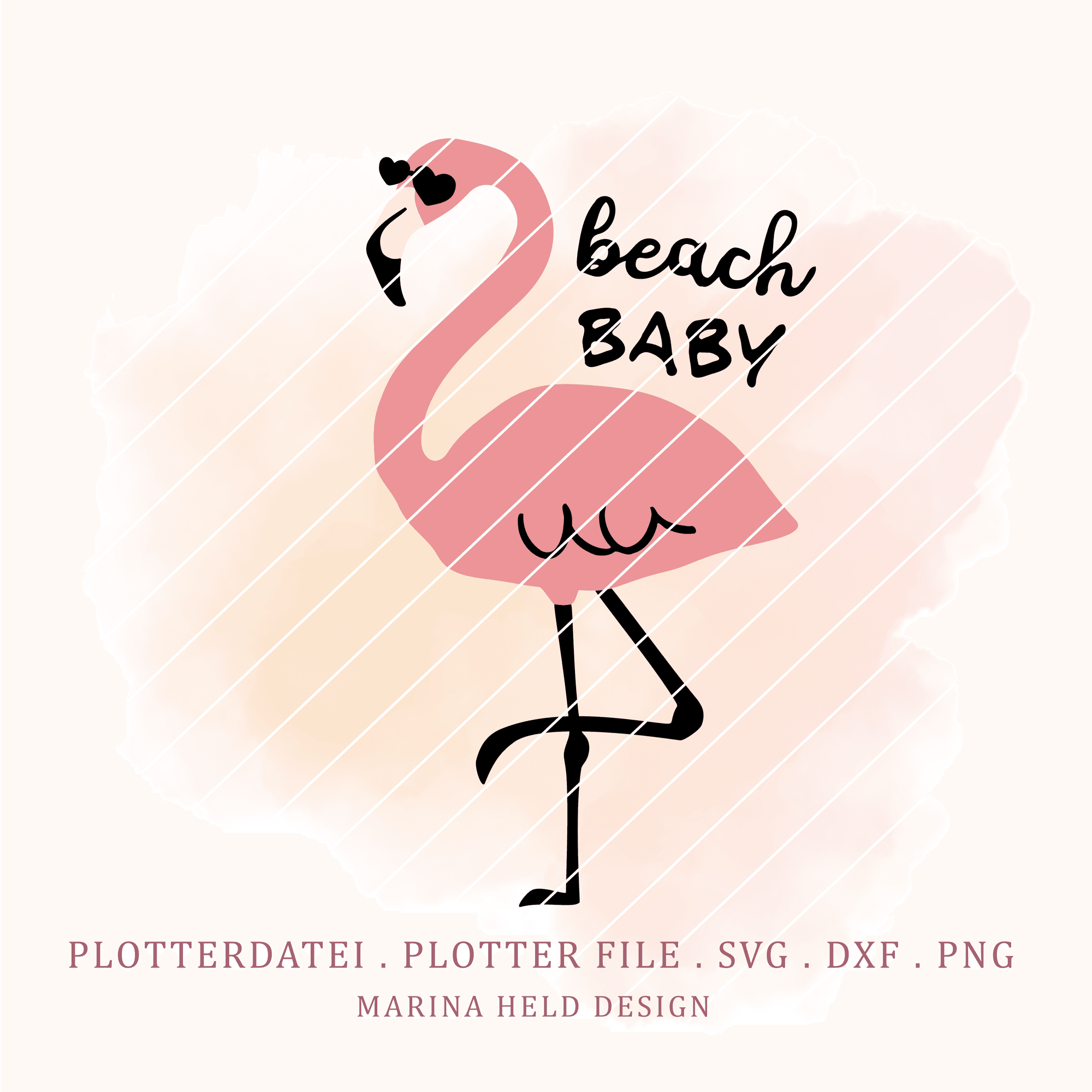 Plotterdatei Flamingo beach Baby - Sewando