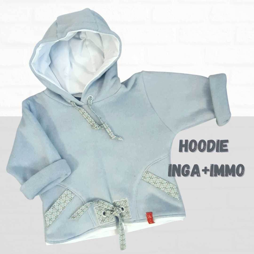 Schnittmuster Kinderhoodie Inga + Immo Gr. 62-158 - Sewando