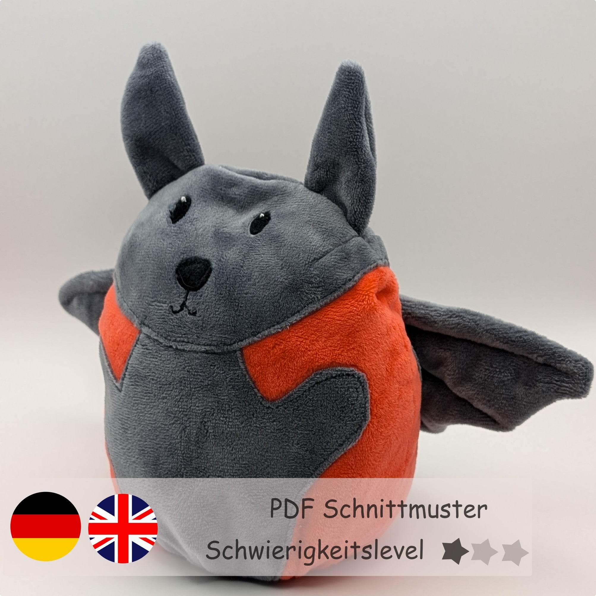 Wendekuscheltier Krempeltierseite Fledermaus Level 1 - Nähanleitung und Schnittmuster - Sewando