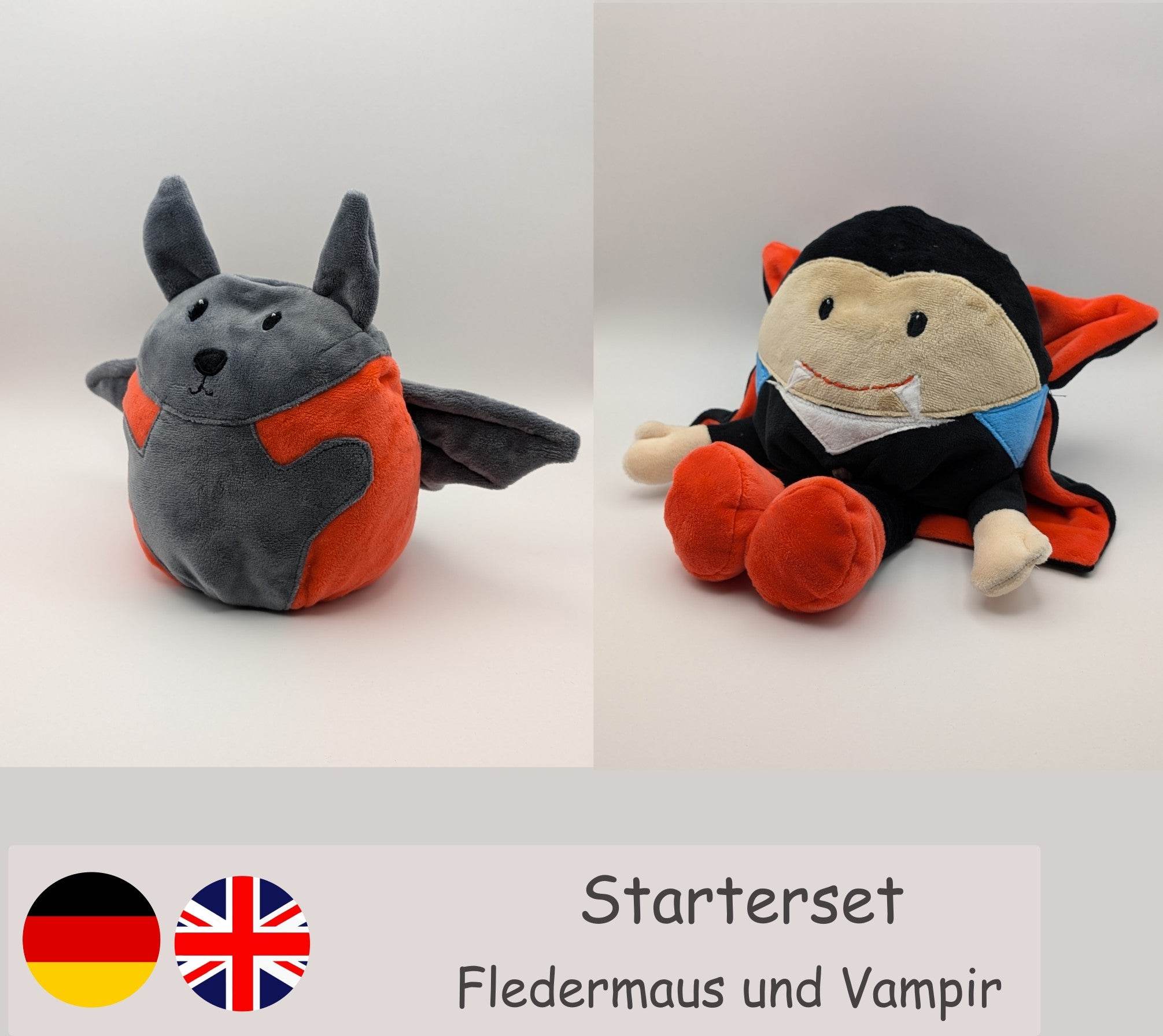 Starterset Wendekuscheltier Fledermaus Level 1 und Vampir Level 3 - Sewando