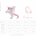 Einhorn Stickdatei, himmlischer Märchenzauber für deine Stickmaschine - Sewando