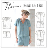 Schnittmuster Jumpsuit, Bluse & Hose Flora Gr. 32 - 52 - Sewando