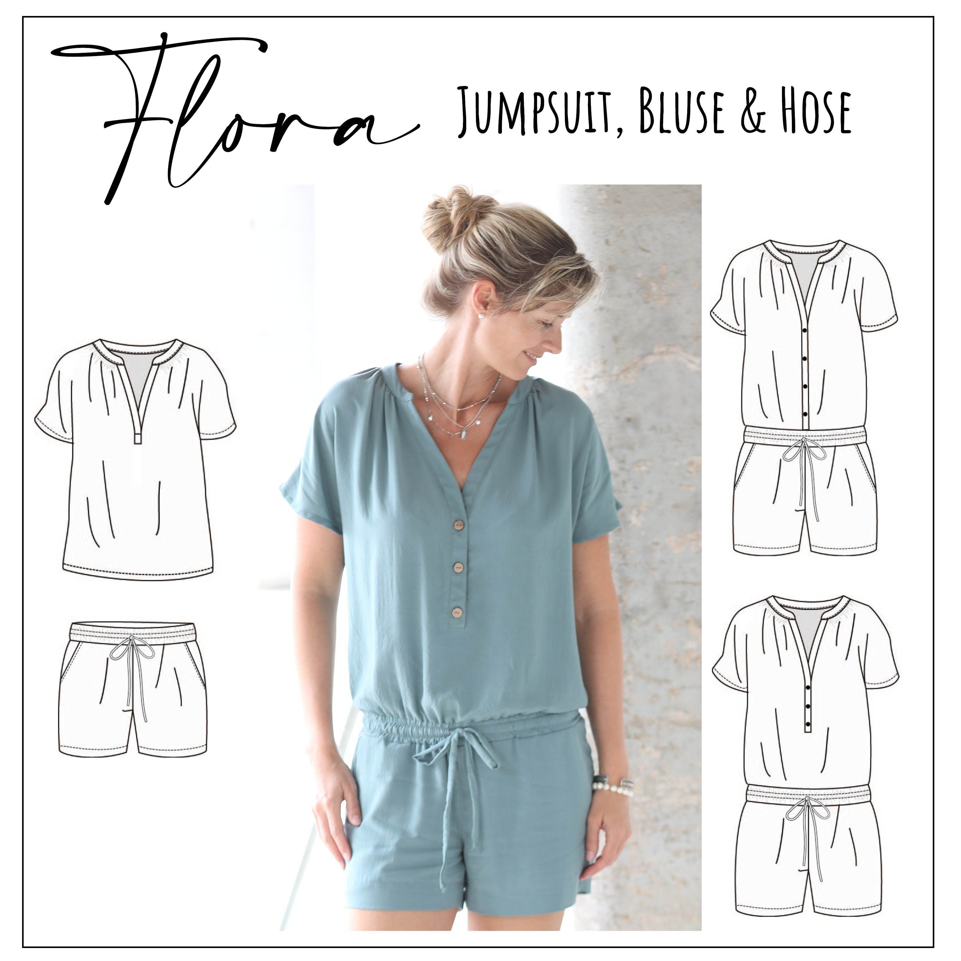 Schnittmuster Jumpsuit, Bluse & Hose Flora Gr. 32 - 52 - Sewando